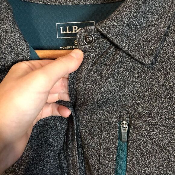 L.L.Bean grey snap button shirt‎ coat. Size small - Picture 4 of 9